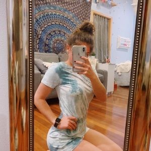 Seafoam/Gray Tie-Dye Romper